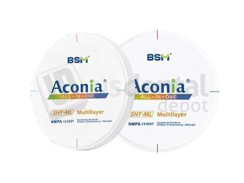 ACONIA - SHTML Zirconia Discs 98.5mm x 12mm C4 - 3D Multilayer -
