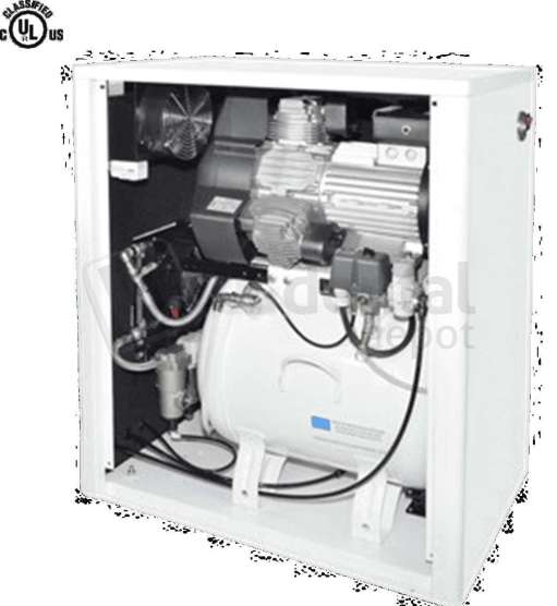 MGF Compressors - CS 50/25 Prime M with Silencing Cabinet  - Dental Compressor w/Dryer ( membrane T6) - # PR-CS300-040-M-6-UL