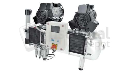 MGF Compressors - 100/50 Tandem Prime M w/ IoT - Dental Compressor w/Dryer ( membrane T6) - # PR-OF600-090-MT-6-UL-IoT