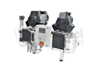 MGF Compressors - 100/50 Tandem Prime M - 3 Phase w/ IoT - Dental Compressor w/Dryer ( membrane T6) - # PR-OF600-090-MT3-UL-IoT