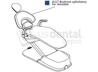 ADS Dental Systems - AJ17 Backrest for shoulder Color U3 Blue Upholstery - # 8020290