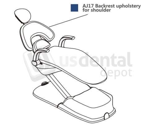 ADS Dental Systems - AJ17 Backrest for shoulder Color U3 Blue Upholstery - # 8020290