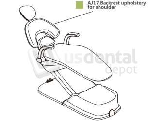 ADS Dental Systems - AJ17 Backrest  for shoulder Color U4  Green Upholstery - # 8020278