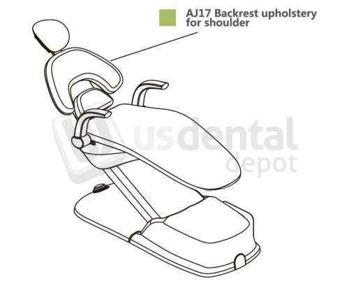 ADS Dental Systems - AJ17 Backrest  for shoulder Color U4  Green Upholstery - # 8020278