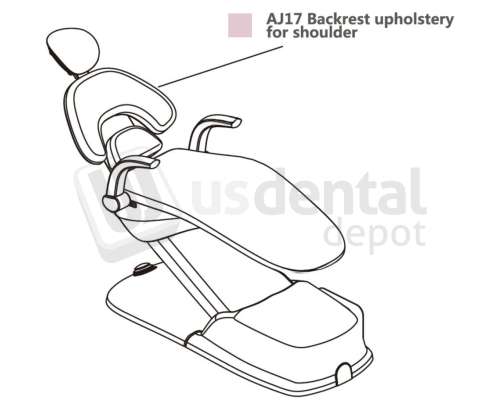 ADS Dental Systems - AJ17 Backrest for shoulder  Color U13  Pink Upholstery - # 8020854