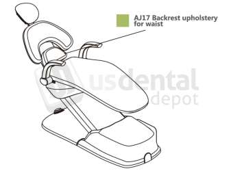 ADS Dental Systems - AJ17 Backrest for waist Color U4  Green Upholstery - # 8020344