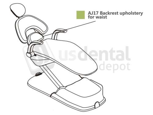 ADS Dental Systems - AJ17 Backrest for waist Color U4  Green Upholstery - # 8020344