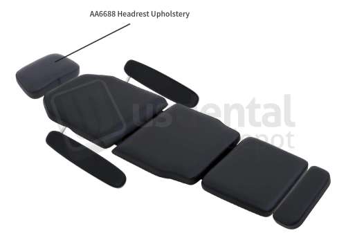 ADS Dental Systems - AA6688 Headrest Upholstery Color U14 Black Upholstery - # 8601341