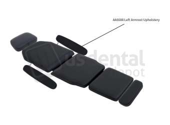 ADS Dental Systems - AA6688 Left Armrest Upholstery U14 Black Upholstery - # 8601626