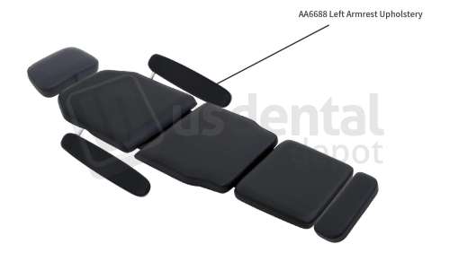 ADS Dental Systems - AA6688 Left Armrest Upholstery U14 Black Upholstery - # 8601626