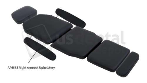 ADS Dental Systems - AA6688 Right Armrest Upholstery U14 Black Upholstery - # 8601627