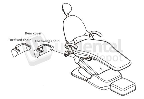 ADS Dental Systems - Rear cover For fixed chair for AJ15,AJ16,AJ19 Upholstery - # 8014326B