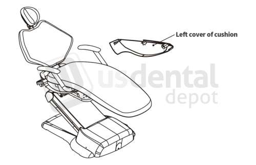 ADS Dental Systems - Left cover of cushion for AJ18 Upholstery - # 8101745