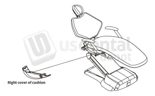 ADS Dental Systems - Right cover of cushion for AJ18 Upholstery - # 8102902
