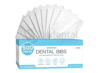 NUCARE - PREMIUM PATIENT BIBS 3-Ply Waterproof 13 x 18 (500pk /box) Colors: 1-WHITE ( 1px per case ) #BIB-1 - # 990157