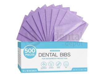 NUCARE - PREMIUM PATIENT BIBS 3-Ply Waterproof 13 x 18 (500pk /box) Colors: 4-LAVENDER ( 1px per case ) #BIB-10L - # 990154