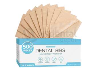 NUCARE - PREMIUM PATIENT BIBS 3-Ply Waterproof 13 x 18 (500pk /box) Colors: 4-PEACH ( 1px per case ) #BIB-12P - # 990155