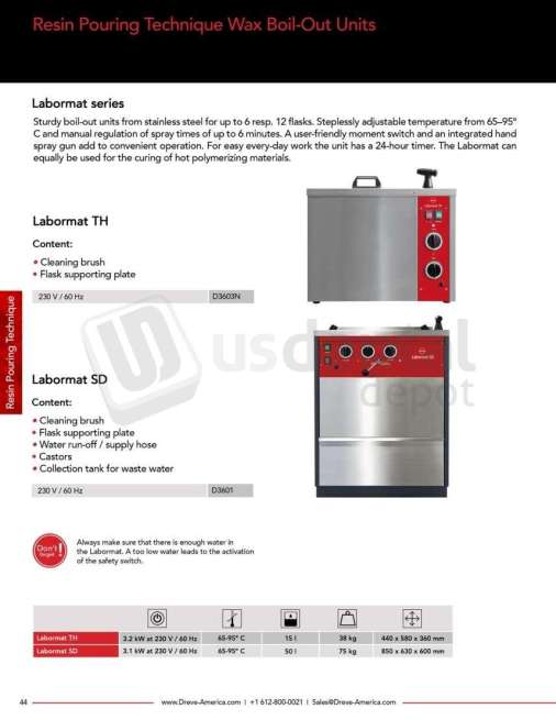 DREVE - Labormat TH Voltage: 230 V/60 Hz - # D3603NUSA