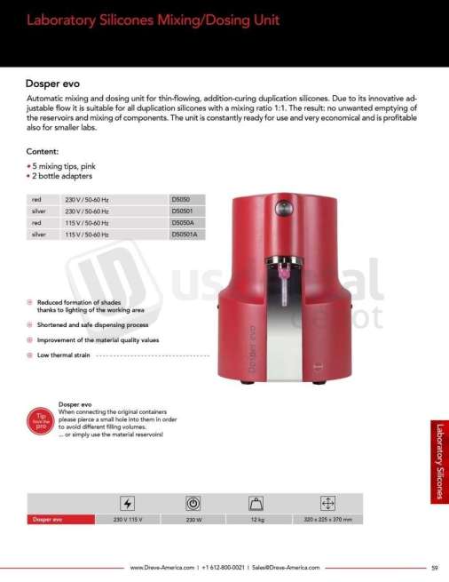 DREVE - Dosper EVO, Red Voltage: 115 Volt / 50-60 Hz - # D5050A