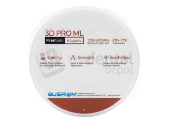 GUSROM - 3D ML PREMIUM zirconia disc 98mm x 18mm D2 - # ZIR-3D9818D2