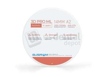 GUSROM - 3D ML PREMIUM zirconia disc 98mm x 18mm BL2 - # ZIR-3D9818BL2