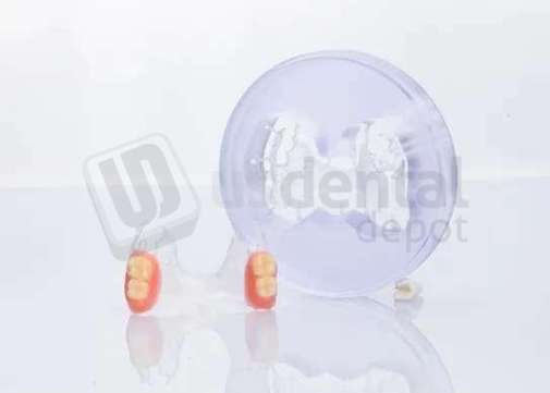 HUGE DENTAL - Semi-flexible nylon resin milling disc for metal-free removable partial denture frameworks with comfortable fit, esthetics, and durability. - # FLD9820-Clear
