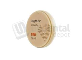 HUGE DENTAL - Next-generation nano-reinforced PMMA disc offering higher hardness, wear resistance, long-term durability, and improved aesthetics for demanding provisional and implant cases. - # DPML9820-B1