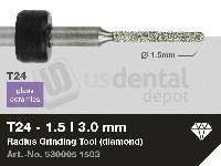 iMES iCORE - Original CORiTEC Radius Grinding Tool for glass ceramics, lithium disilicate, feldspar ceramics workflows. 1.5 mm diameter, 3 mm shank. - # 530005 1503