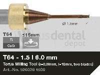 iMES iCORE - Original CORiTEC Torus Milling Tool for cobalt-chrome, titanium workflows. 1.5 mm diameter, 6 mm shank. - # 526028 1506