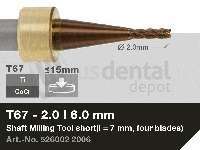 iMES iCORE - Original CORiTEC Shaft Tool for cobalt-chrome, titanium workflows. 2 mm diameter, 6 mm shank. - # 526002 2006