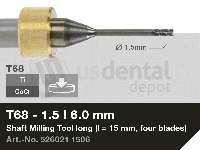 iMES iCORE - Original CORiTEC Shaft Tool for cobalt-chrome, titanium workflows. 1.5 mm diameter, 6 mm shank. - # 526021 1506