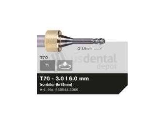 iMES iCORE - Original CORiTEC Ironbiter Milling Tool for cobalt-chrome, titanium workflows. 3 mm diameter, 6 mm shank. - # 530044 3006