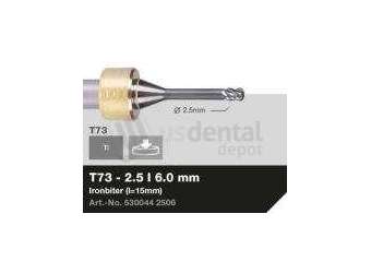 iMES iCORE - Original CORiTEC Ironbiter Milling Tool for cobalt-chrome, titanium workflows. 2.5 mm diameter, 6 mm shank. - # 530044 2506