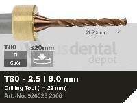 iMES iCORE - Original CORiTEC Drilling Tool for cobalt-chrome, titanium workflows. 2.5 mm diameter, 6 mm shank. - # 526023 2506