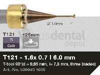 iMES iCORE - Original CORiTEC T-Tool for cobalt-chrome, titanium workflows. 1.6 mm diameter, 6 mm shank. - # 530040 1606