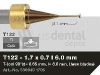 iMES iCORE - Original CORiTEC T-Tool for cobalt-chrome, titanium workflows. 1.7 mm diameter, 6 mm shank. - # 530040 1706
