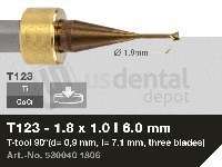 iMES iCORE - Original CORiTEC T-Tool for cobalt-chrome, titanium workflows. 1.8 mm diameter, 6 mm shank. - # 530040 1806