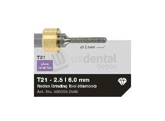 iMES iCORE - Original CORiTEC Radius Grinding Tool for glass ceramics, lithium disilicate, feldspar ceramics workflows. 2.5 mm diameter, 6 mm shank. - # 526005 2506