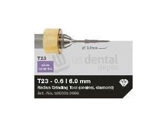 iMES iCORE - Original CORiTEC Radius Grinding Tool for glass ceramics, lithium disilicate, feldspar ceramics workflows. 0.6 mm diameter, 6 mm shank. - # 526005 0606