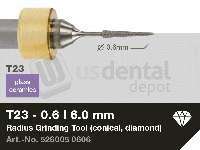 iMES iCORE - Original CORiTEC Radius Grinding Tool for glass ceramics, lithium disilicate, feldspar ceramics workflows. 0.6 mm diameter, 6 mm shank. - # 526005 0606