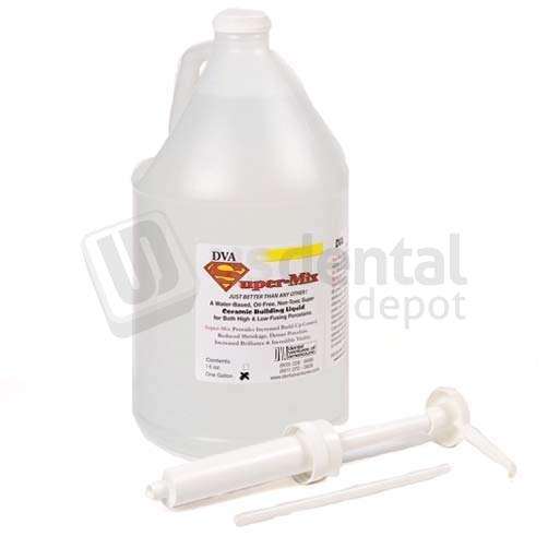 DVA - Super-Mix Ceramic Modeling Liquid (1 Gal with Pump) for professional dental laboratory workflows. - # SMSML128