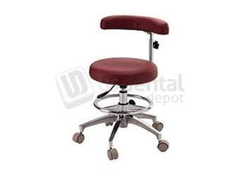 FLIGHT DENTAL - Flight Dental Systems FSASS-601 Deluxe Assistant Stool with Backrest, Foot Ring, Adjustable Armrest, Pneumatic Height Adjustment, Five-Star Caster Base - # FSASS-601
