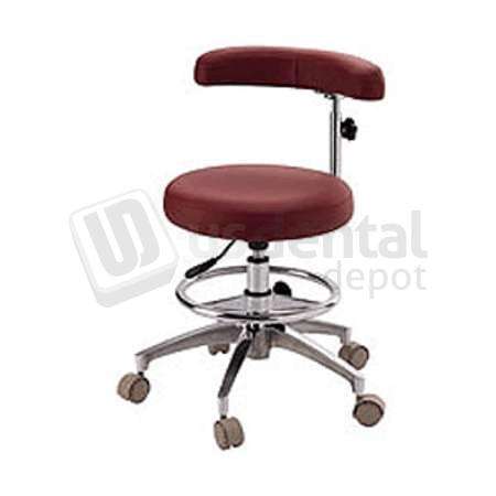 FLIGHT DENTAL - Flight Dental Systems FSASS-601 Deluxe Assistant Stool with Backrest, Foot Ring, Adjustable Armrest, Pneumatic Height Adjustment, Five-Star Caster Base - # FSASS-601