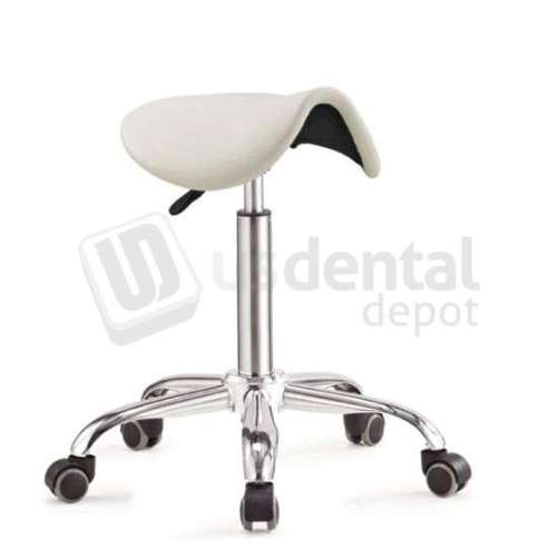 FLIGHT DENTAL - Flight Dental Systems Saddle Assistant Stool, Saddle Seat, Assistant Armrest, Foot Ring, Five-Star Caster Base, Black Upholstery Only - # FSSAD-607
