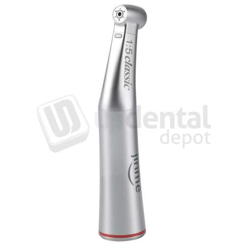 JINME - JINME 1:5 Increasing Electric Contra-Angle Handpiece with six pieces of German bearings, triple water spray, and imported fiber optic for high illumination. Multiplies motor speed for high-speed electric cutting. - # EHP-1-5