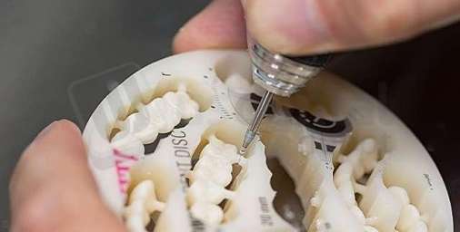VITA - VITA VIONIC DENT DISC multiColor composite (inorganically filled PMMA) denture-tooth milling disc, shade 0M1, 98.4 mm diameter x 20 mm height, 1 piece; multilayer with integrated shade gradient for full and partial dentures. - # AD0M19820