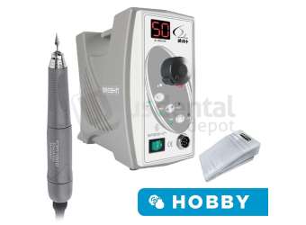 RAM Products INC - RAM Oz Plus complete laboratory micromotor set with high-efficiency brush-type digital control box, F-100 III handpiece variable speed 0 to 50,000 RPM, and variable foot pedal. Includes A/C power cord and rubber handpiece stand. 110 Volts 50/60 Hz. - # OZPLUSSETB