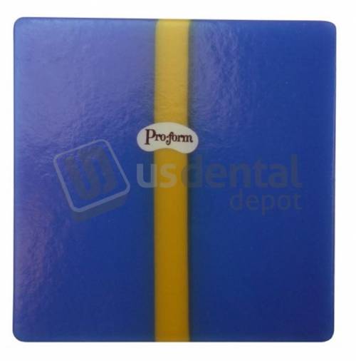 PRO-FORM TRI-COLOR Mouthguards BLUE/YELLOW/BLUE 5x5in 1pk 0.160in ( 4mm ) thick #9598920-1    ( Prepared from Bulk package - Will not arrivein original packaging )