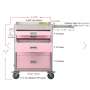PLASDENT Procedure Cart PINK-#PRO34-6-Tilt Bins-Benchtop Cabinets & Rimocart-# PRO34-6
