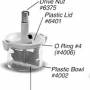 VAC-U-MIXER #6400 Mixing Bowl 200ml with #4007 Paddle Assembly and #4109 Drive Nut #08672